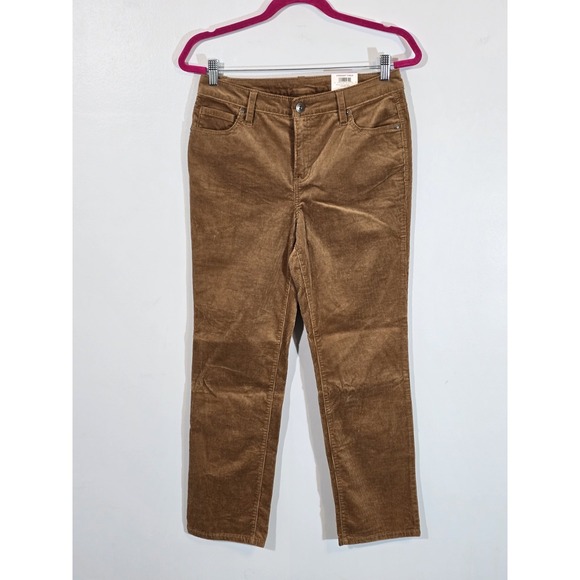 NWT Style & Co Brown Corduroy Pants Size 6P Petite Cotton Spandex Straight Leg‎ - Picture 1 of 12